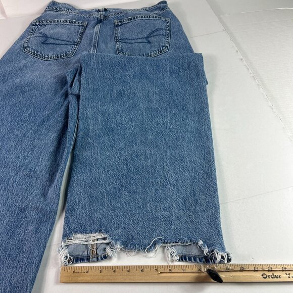American Eagle Jeans Women's 33x29* High Rise Baggy Wide Leg Blue Denim Tag 14R - Picture 11 of 16